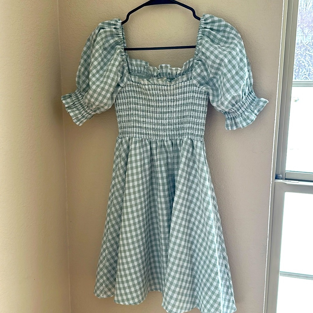 Green mini dress